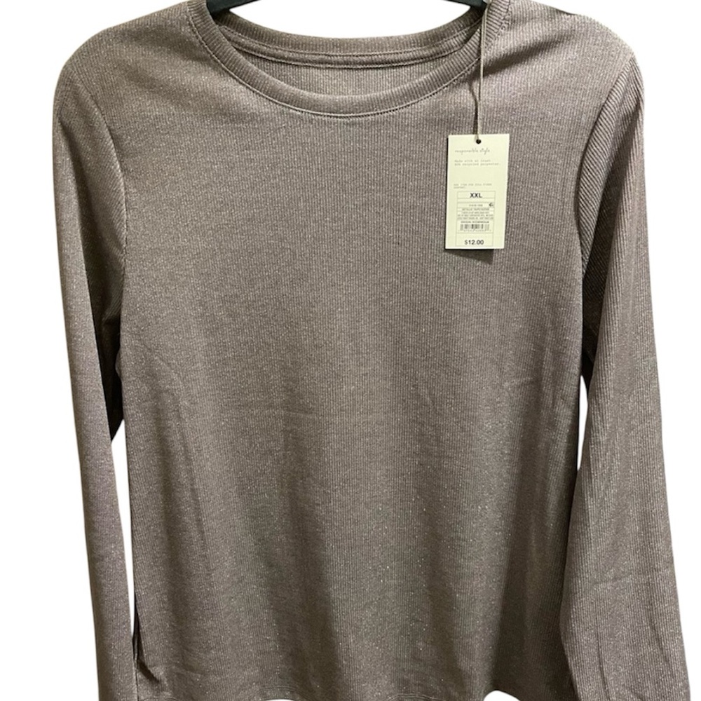 Womens Metallic Long Sleeve Shirt/ a .new day brand